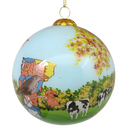 Hand Painted Glass Globe Ornament - Vermont Collage