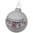 Christmas Keepsake Glass Ornament - For a Beautiful Granddaughter