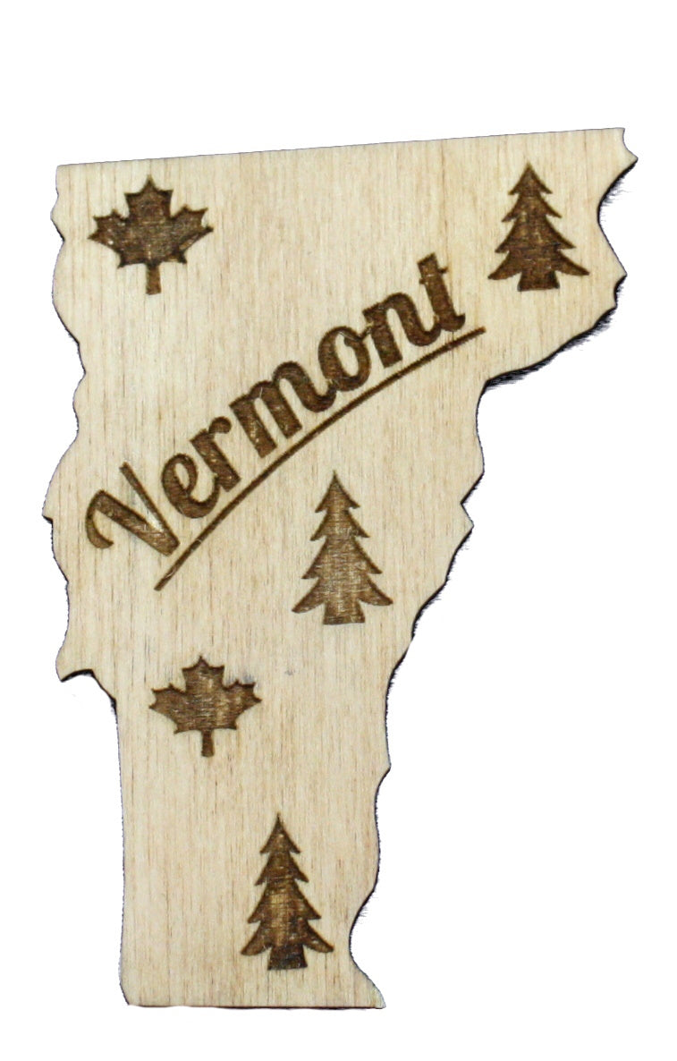 Vermont State Wooden Magnet
