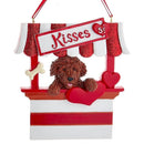 Dog Kisses - Kissing Booth Ornament -  Brown Goldendoodle - Christmas >> Ornaments >> Animals - by Kurt Adler