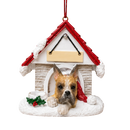Ceramic Doghouse Ornament - Boxer - Cropped - Animals - by E&S Pets
