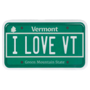 Small Vinyl Sticker - I LOVE VT License Plate - Magnets - by Sticker Cabana