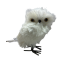 Barnaby Faux Fur Owl Figurine - Head Turned Right