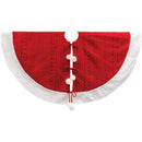 48 Inch Red Acrylic Pom Pom Tree Skirt - The Country Christmas Loft