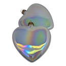 Iridized “Pearl White” Glass Heart Ornaments – Set of Two - Christmas >> Ornaments >> Heart - by Christmas By Krebs