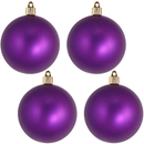 4" (100mm) Commercial Shatterproof Ball Ornament - Diva Velvet Purple - 4 Pack - Christmas >> Ornaments >> Shatterproof - by 