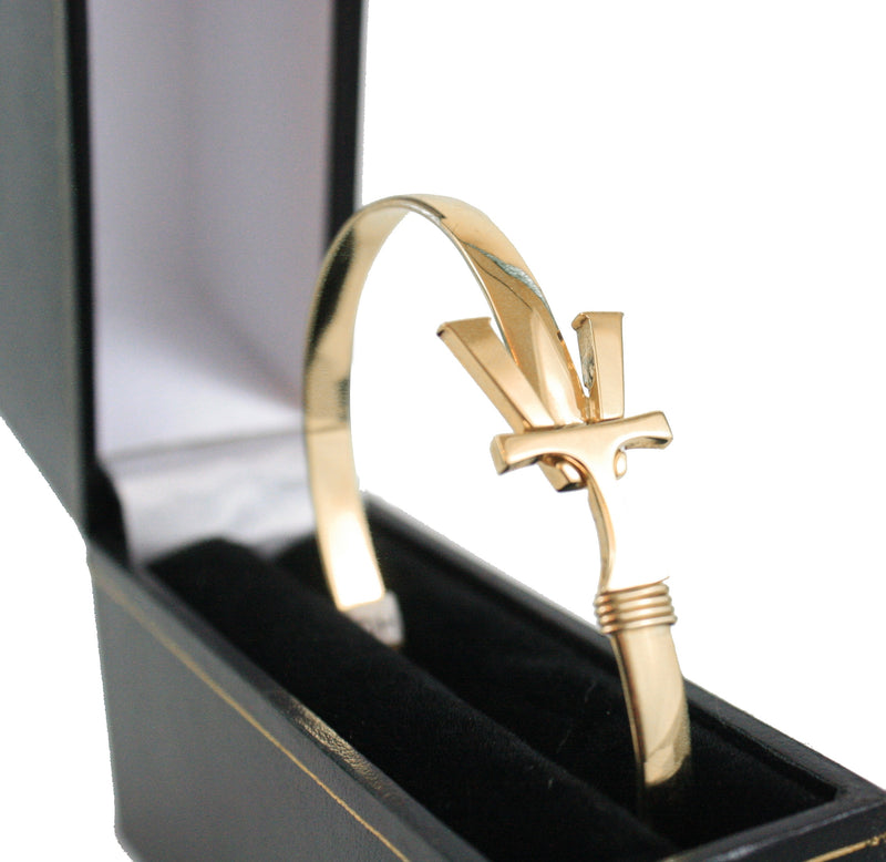 14K Gold VT Hook Bracelet - 5mm Band - 6.5 Inch