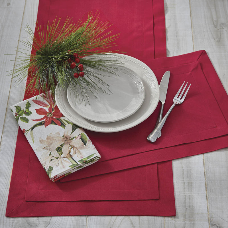 Tailored Table Runner - 72" - Red - The Country Christmas Loft