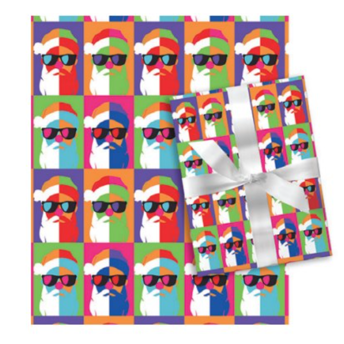 Classic Wrapping Paper - 80 Square Feet - Pop Art Santa