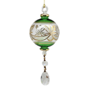 Special Etching Crystal Ball with Dangles Ornament - Green