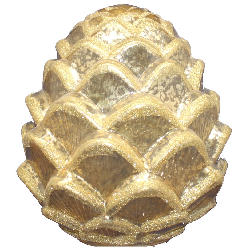 Glass Glitter Pinecone - Gold - The Country Christmas Loft