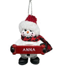 Cozy Snowman Ornament (Letters A - F) -
