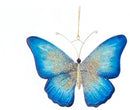 Capiz Butterfly Ornament - Blue - Christmas >> Ornaments >> Animals - by Kurt Adler