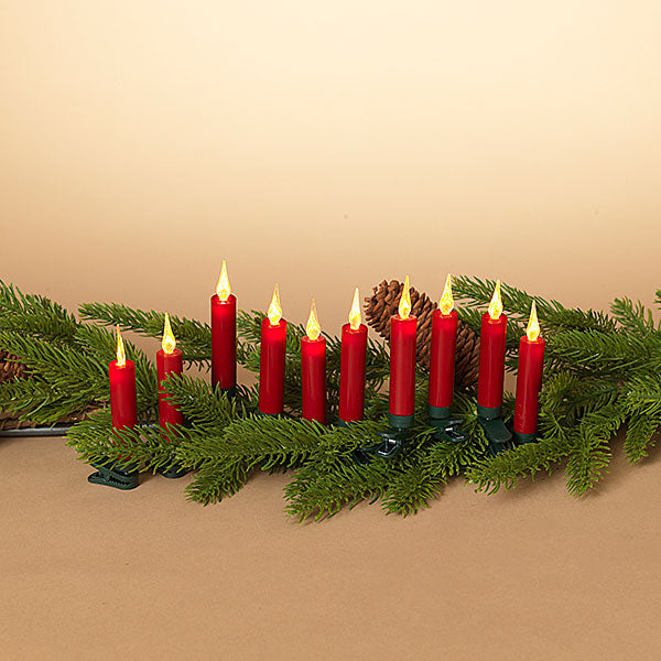 4 Inch LED Clip on Candle - 10 piece Set - Red - The Country Christmas Loft