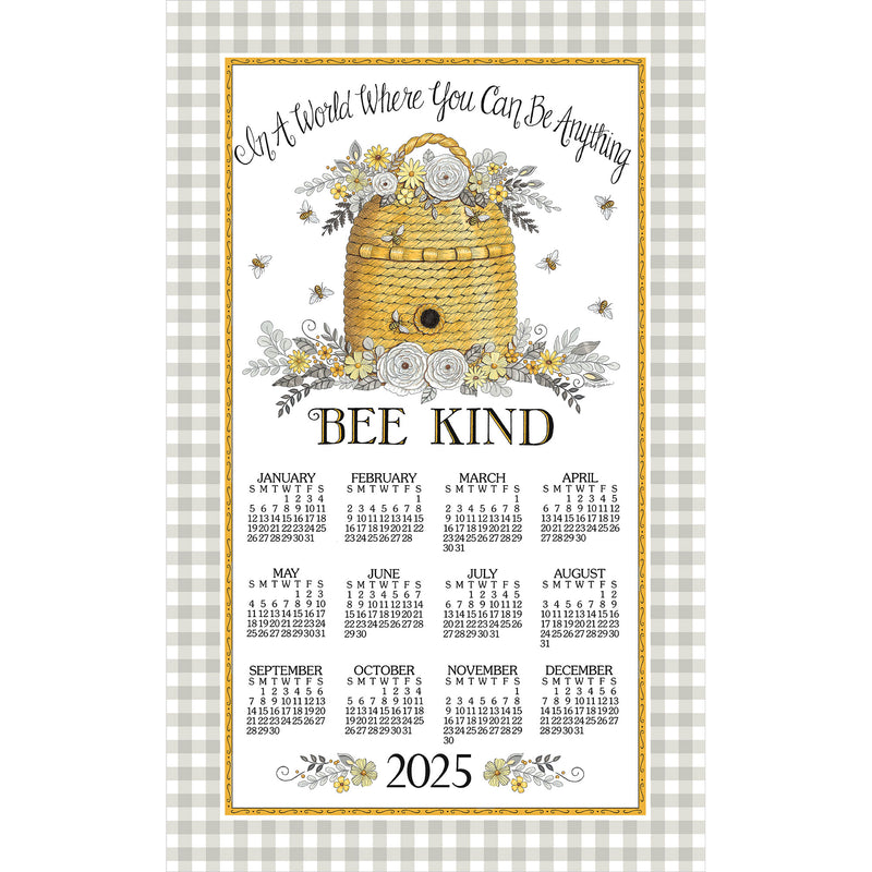 2025 Linen Calendar Towel - Bee Kind