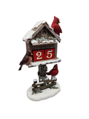 Cardinal Birdhouse Countdown Calendar - 11 Inch
