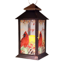 Christmas Cardinal Lantern with LED Candle - Joy