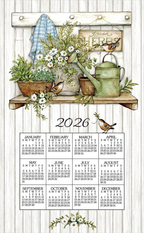 2026 Linen Calendar Towel - Fresh Herbs