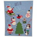 Let It Snow Foil-Accented Window Cling Sheet – Holiday Scene with Die-Cut Characters