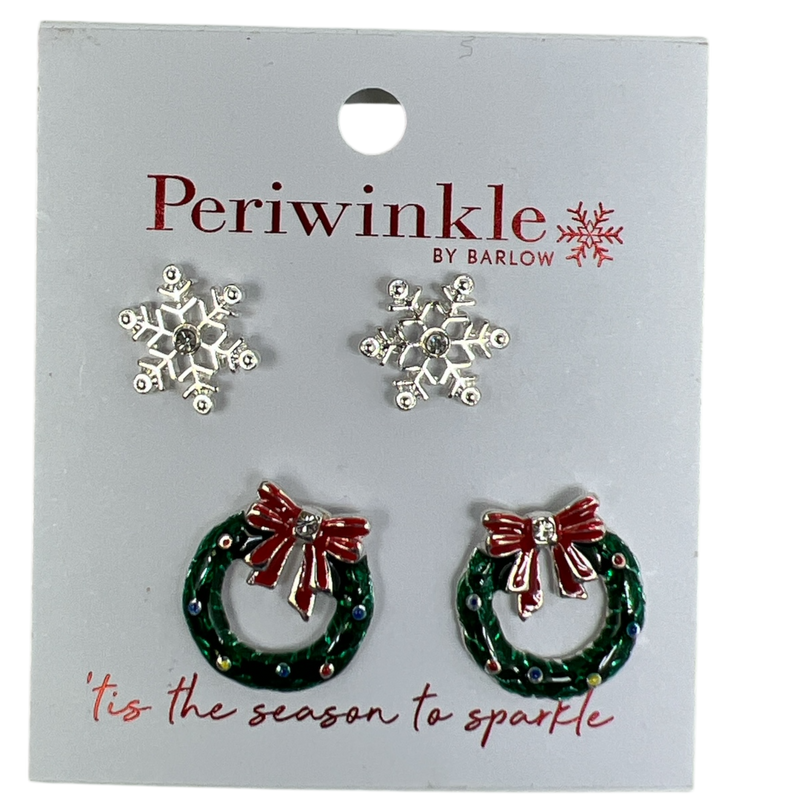 Snowflake and Wreath Duo Earrings