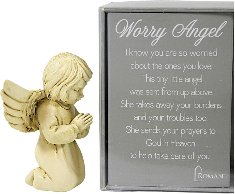 Worry Angel Figurine with Prayer Message