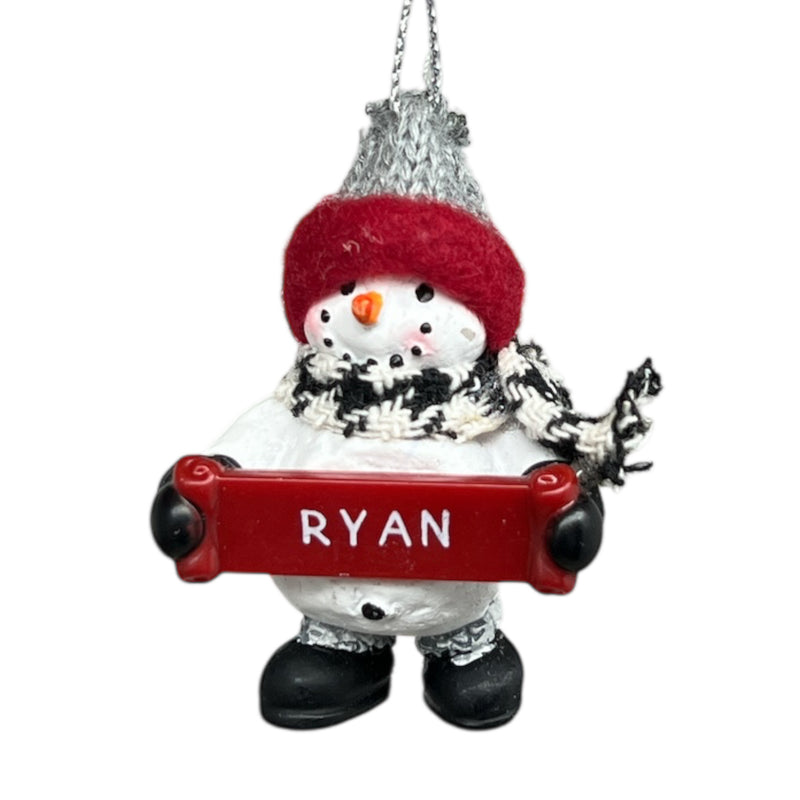 Cozy Snowman Ornament (Letters G - R) -