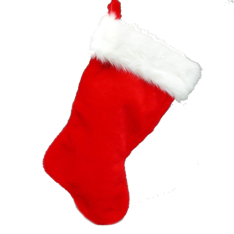 Red Stocking With Faux Rabbit Fur Cuff - The Country Christmas Loft