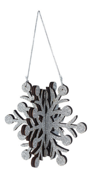 Wooden Snowflake Ornament -