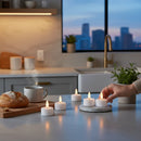 4-Piece Plastic LED Tealight Set with Bullet Flame - Battery Operated - by Gerson - view 2
