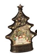 Illuminated Christmas Tree Water Globe  - Snowman