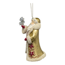 Holiday Diamonds Standing Santa with Snowflake Bouquet - Christmas >> Ornaments >> Santa Claus - by Kurt Adler - view 2