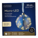 Micro LED Lighted Ball Ornament - Warm White