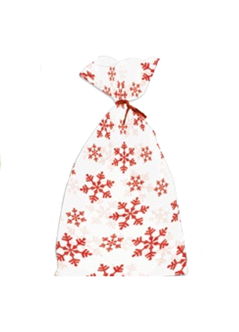 Christmas Cookie Cello Treat Bag 20 count - Red Flakes