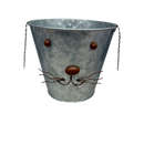 Galvanized Metal Bunny Design Bucket with Ears - Medium - Christmas >> Decor - by Gerson