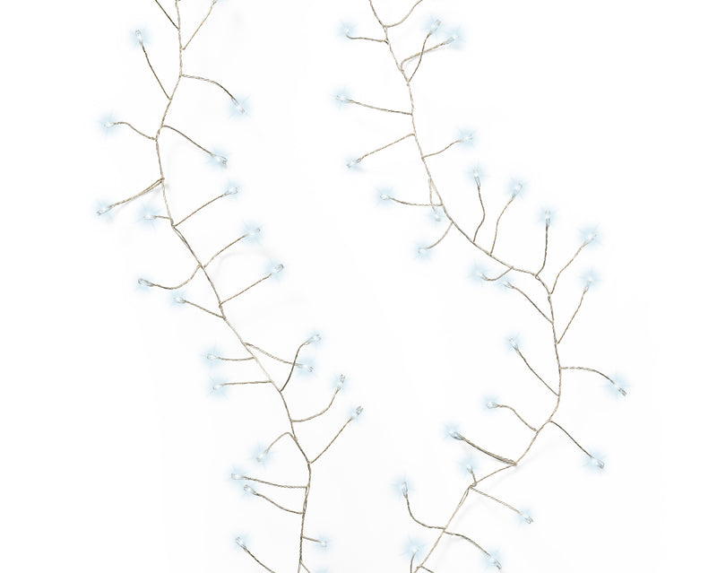Compact Micro Garland String Lights - 100 LED - Cool White - Silver Wire