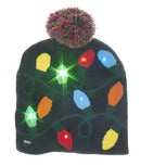 Battery-Operated Knit Hat with LED - - The Country Christmas Loft