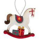 Prancer's Rocking Horse Dreams: Hand-Painted Plywood Ornament