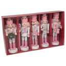 Pink And White Nutcracker Ornament - Set Of 5