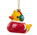 Santa Outfit Rubber Duck Ornament - 3.5 Inches