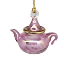Egyptian Glass Teapot Ornaments - Etched Pink