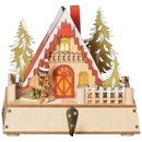 Lighted Ski Cabin Wooden Stocking Holder - Christmas >> Stockings - by Roman