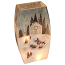Lighted Glass Vase - Magical Winterland - Single House - 7¾ Inches tall