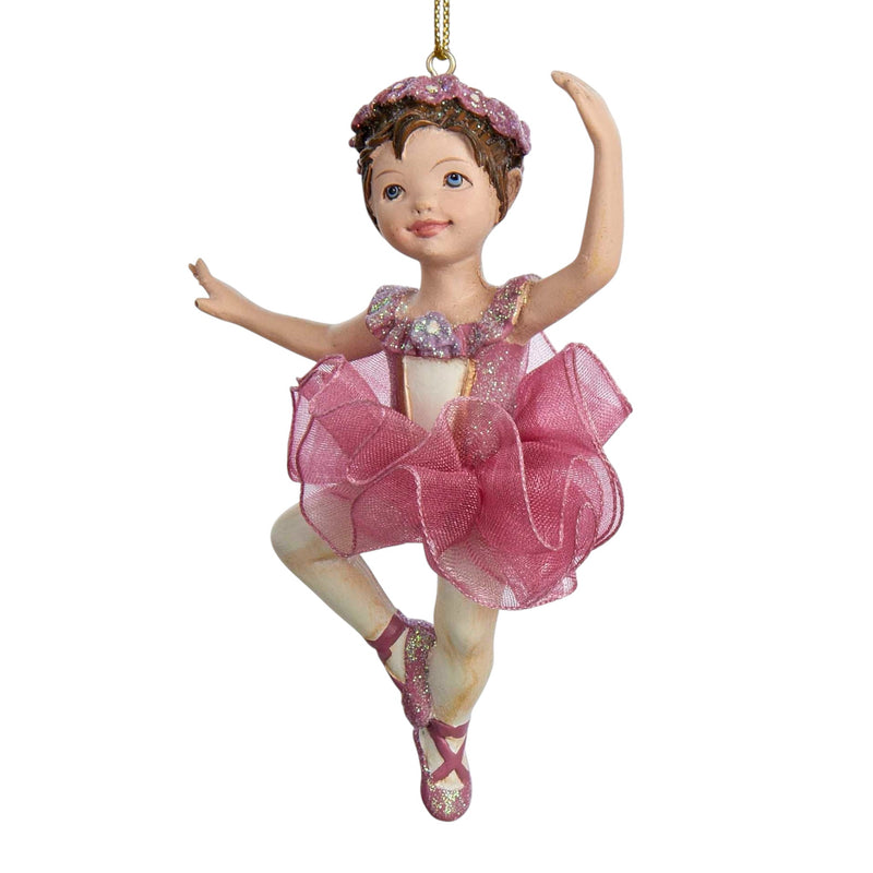 Red Ballet Ballerina Ornament - Arabesque Pose