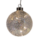 Lighted USB Clear Iridescent Glass Ball Ornament - Dimpled - Christmas >> Ornaments - by Kurt Adler