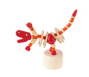 Wood Push Puppet Dinosaur - Red T-Rex