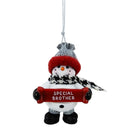 Cozy Snowman Ornament - Special Brother - Christmas >> Ornaments >> Snowmen - by Ganz - view 2