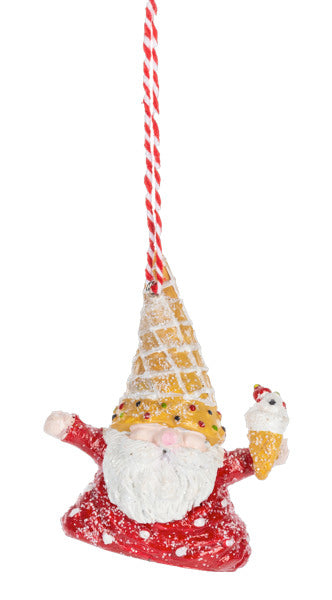 Sweet Gnome Ornament - Ice Cream Cone
