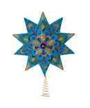 Peacock Design 10 Point Star Treetop - Christmas >> Tree Toppers - by Kurt Adler