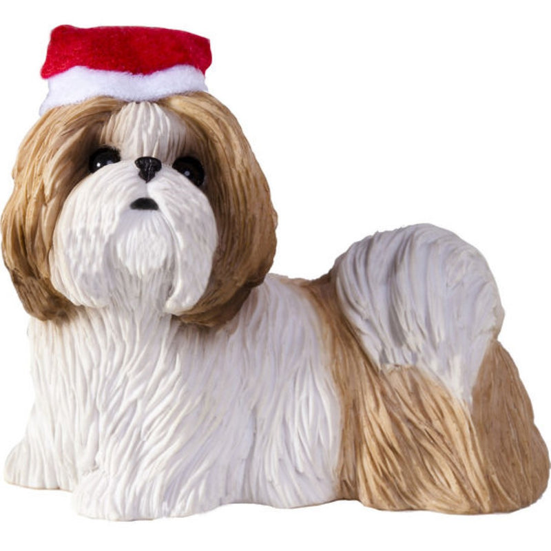 Standing Shih Tzu Gold/White Ornament - The Country Christmas Loft