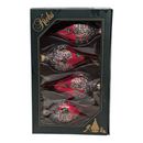 Krebs Value Glass Ornament 4 pack - Red Sequined Teardrops - Christmas >> Ornaments >> Glass - by Christmas By Krebs